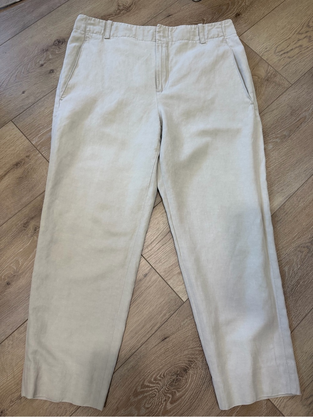 Vince Women’s Summer Light Beige Linen Blend Ankle Pants